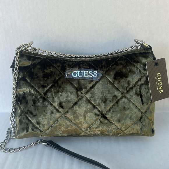 New GUESS Hoboken Velvet Zip-Top Crossbody - Picture 5 of 9
